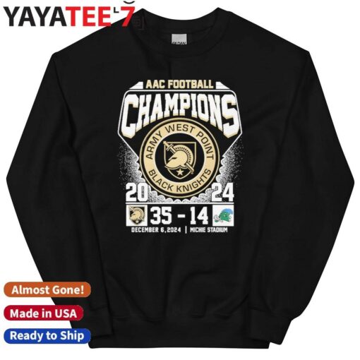 2024 AAC Football Champions Army Black Knights Winner 35 14 Tulane Shirt