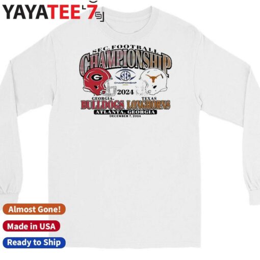 2024 SEC Football Championship Game Bound Georgia Bulldogs vs Texas Longhorns Helmet Shirt