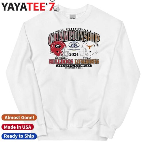 2024 SEC Football Championship Game Bound Georgia Bulldogs vs Texas Longhorns Helmet Shirt