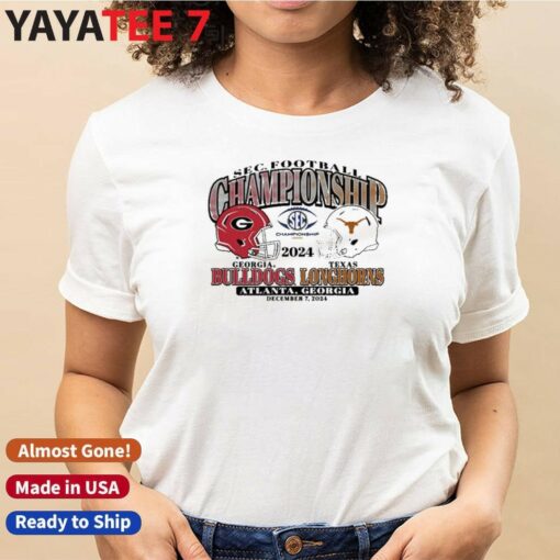 2024 SEC Football Championship Game Bound Georgia Bulldogs vs Texas Longhorns Helmet Shirt