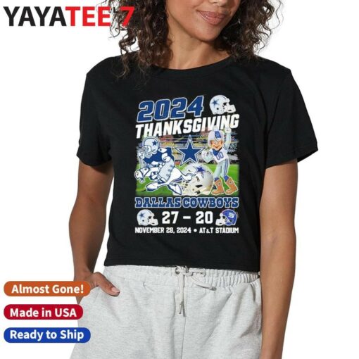 2024 Thanksgiving Dallas Cowboys 27-20 New York Giants November 28 2024 At and T Stadium shirt