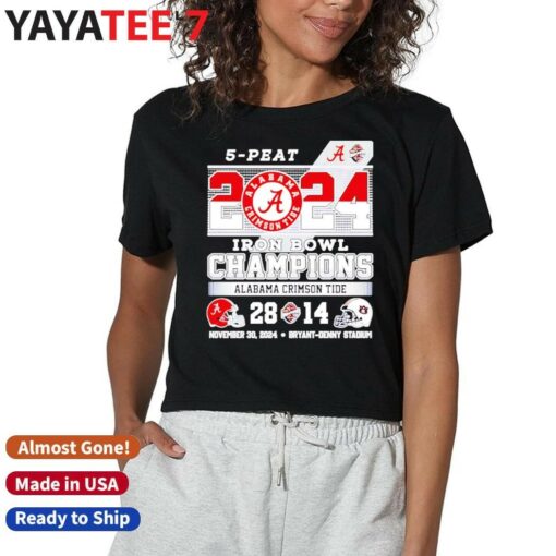 5 Peat 2024 Iron Bowl Champions Alabama Crimson Tide 28 14 Auburn Tigers shirt