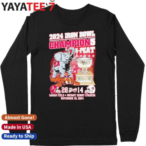 Alabama Crimson Tide 2024 Iron Bowl Champions 5-Peat Shirt