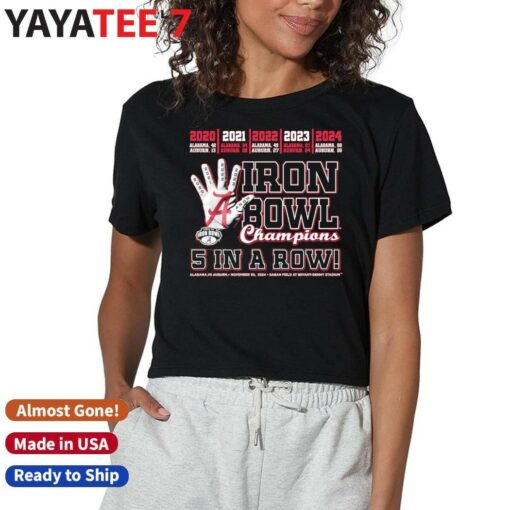 Alabama Iron Bowl Champions 5 in A Row Shirt