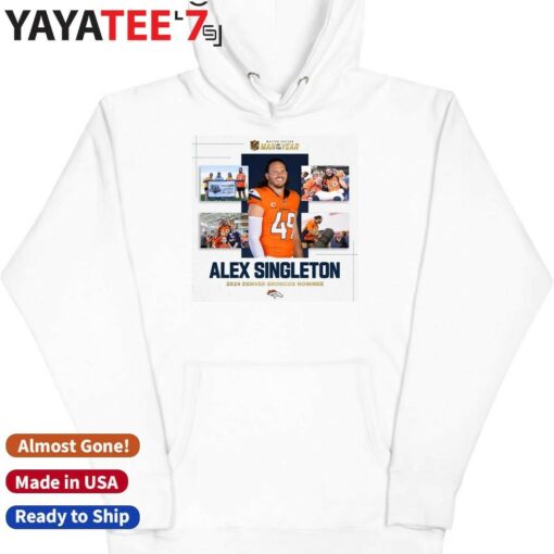 Alex Singleton 2024 Denver Broncos Walter Payton Man of the Year nominee shirt