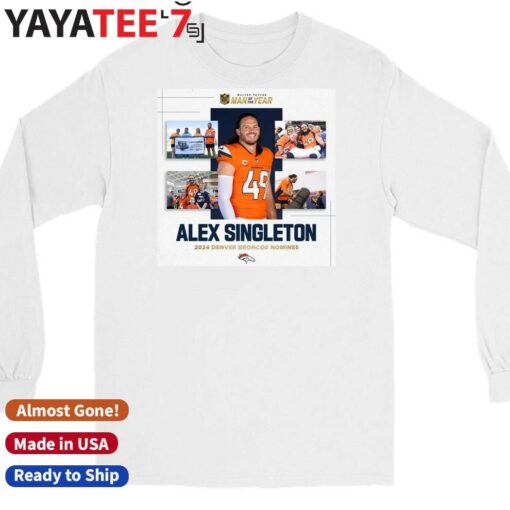 Alex Singleton 2024 Denver Broncos Walter Payton Man of the Year nominee shirt