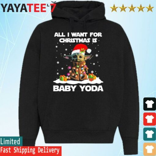 All I want for Christmas is Santa Baby Yoda light sweater