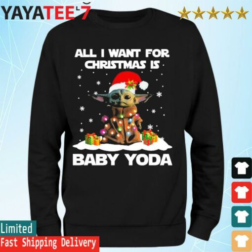 All I want for Christmas is Santa Baby Yoda light sweater