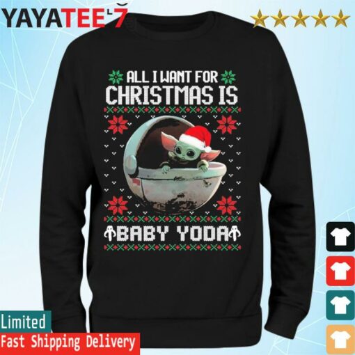 All I want for Christmas is Santa Baby Yoda ugly shirt