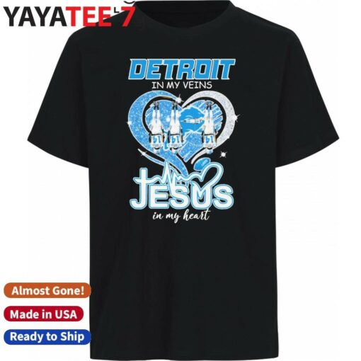 Amon-Ra St. Brown Detroit Lions In My Veins Jesus In My Heart Diamond shirt