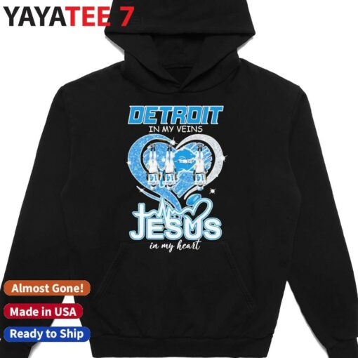 Amon-Ra St. Brown Detroit Lions In My Veins Jesus In My Heart Diamond shirt