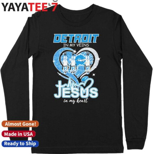 Amon-Ra St. Brown Detroit Lions In My Veins Jesus In My Heart Diamond shirt