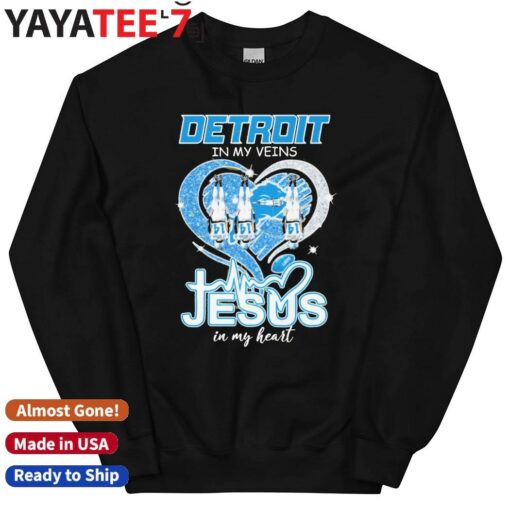 Amon-Ra St. Brown Detroit Lions In My Veins Jesus In My Heart Diamond shirt