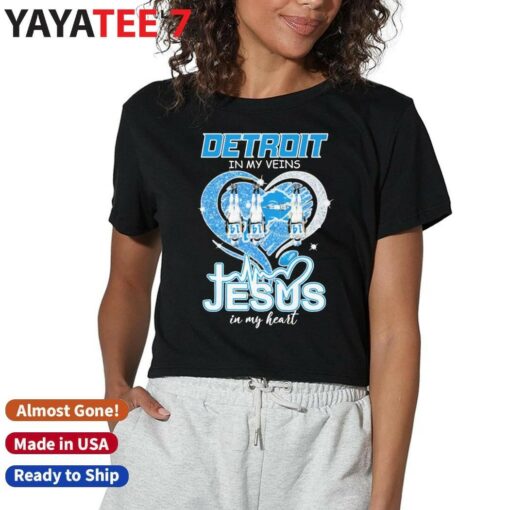 Amon-Ra St. Brown Detroit Lions In My Veins Jesus In My Heart Diamond shirt