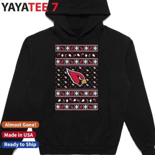 Arizona Cardinals NFL Logo Holiday Lights Ugly Christmas T-Shirt