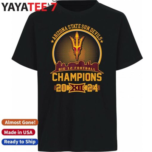 Arizona State Sun Devils 2024 Big 12 Football Champions City Skyline Shirt