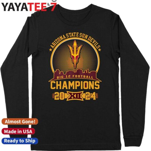 Arizona State Sun Devils 2024 Big 12 Football Champions City Skyline Shirt