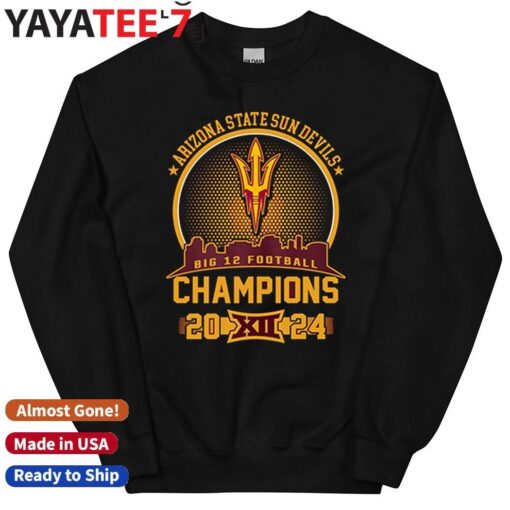 Arizona State Sun Devils 2024 Big 12 Football Champions City Skyline Shirt