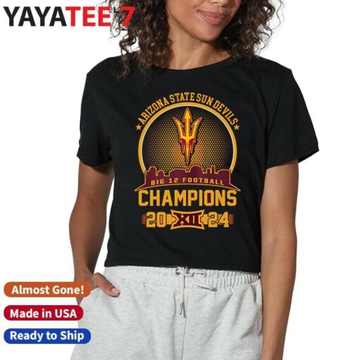 Arizona State Sun Devils 2024 Big 12 Football Champions City Skyline Shirt