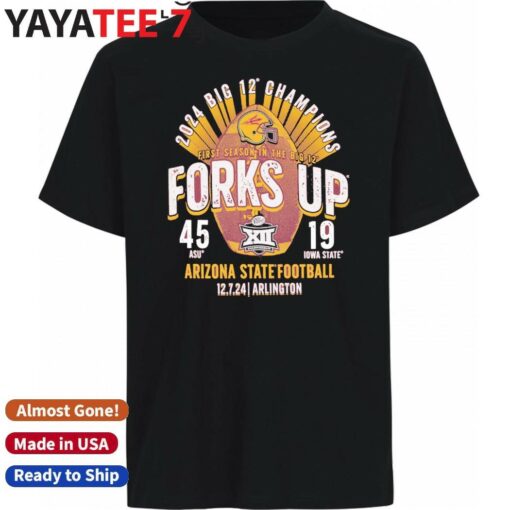 Arizona State Sun Devils 2024 Big 12 Football Conference Champions Score Shirt