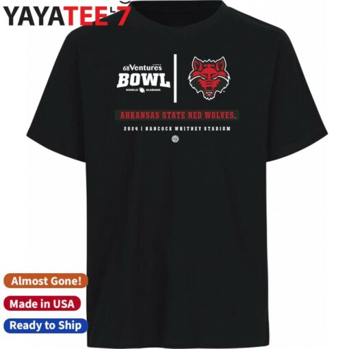 Arkansas State Red Wolves 2024 68 Ventures Bowl Hancock Whitney Stadium Shirt