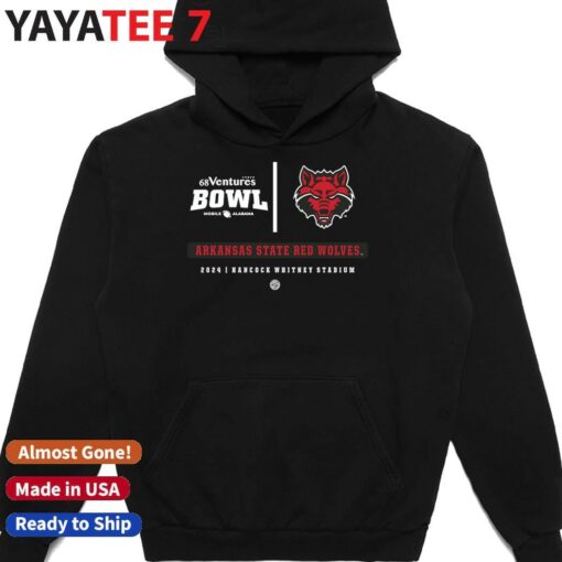 Arkansas State Red Wolves 2024 68 Ventures Bowl Hancock Whitney Stadium Shirt