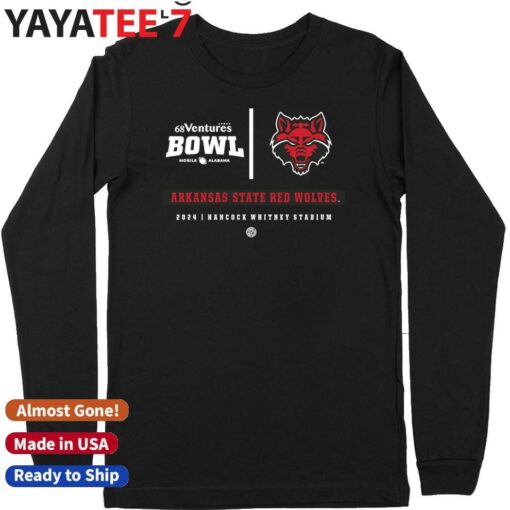 Arkansas State Red Wolves 2024 68 Ventures Bowl Hancock Whitney Stadium Shirt