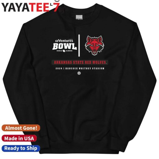 Arkansas State Red Wolves 2024 68 Ventures Bowl Hancock Whitney Stadium Shirt