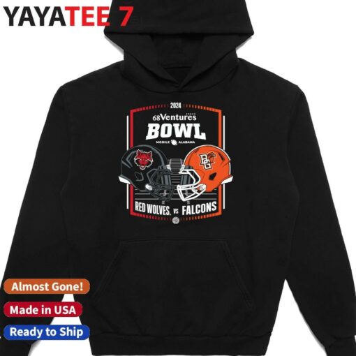 Arkansas State Red Wolves vs. Bowling Green Falcons 2024 68 Ventures Bowl Head-To-Head Helmet Shirt