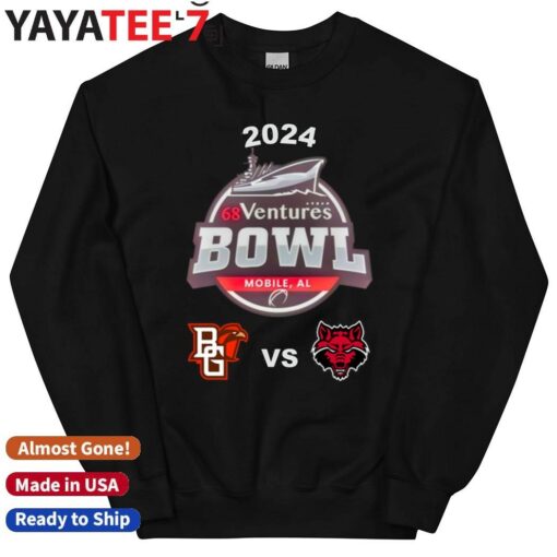 Arkansas State Red Wolves vs. Bowling Green Falcons 2024 68 Ventures Bowl Shirt