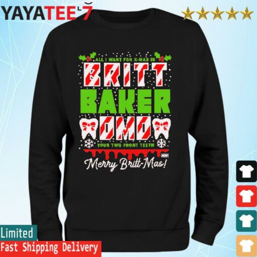 Britt Baker Two Front Teeth 2022 ugly Christmas Sweatshirt