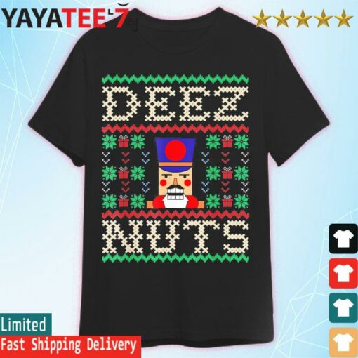 Deez Nuts Nutcracker Ugly Christmas Sweater Funny Meme T-Shirt