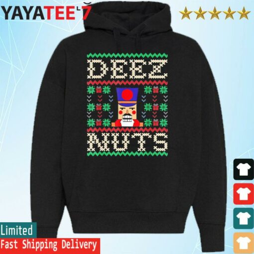 Deez Nuts Nutcracker Ugly Christmas Sweater Funny Meme T-Shirt