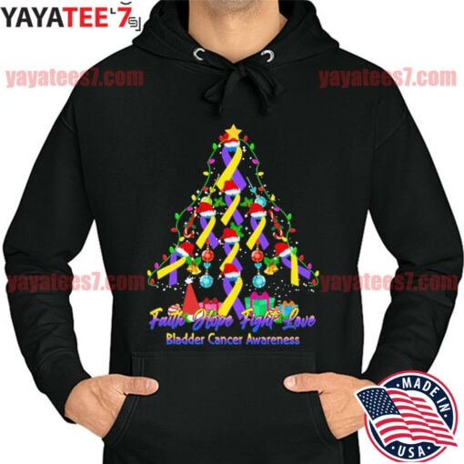 Faith hope fight love bladder cancer awareness Christmas tree shirt