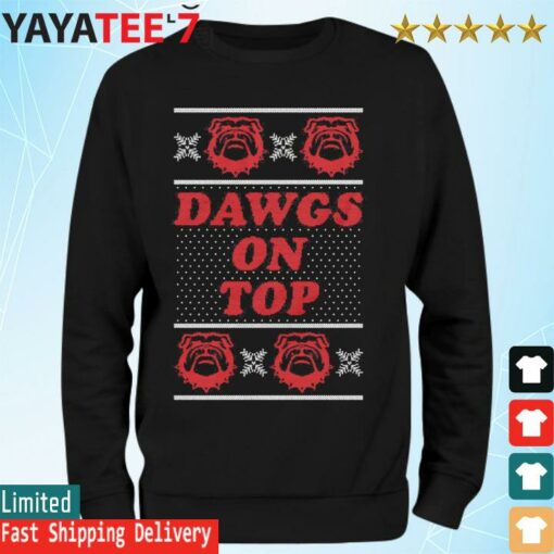 Georgia Bulldog Dawgs On Top ugly Christmas Sweater