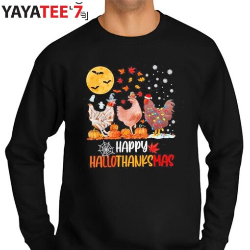 HalloThanksMas Halloween Chicken Thanksgiving Ugly Christmas Happy Halloween 2022 T-Shirt