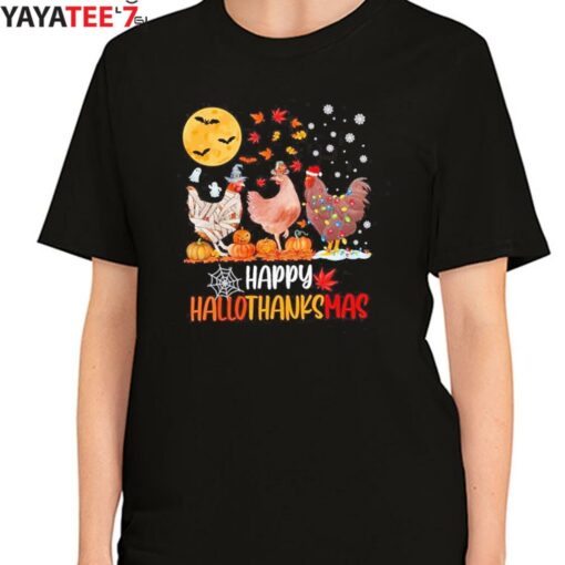 HalloThanksMas Halloween Chicken Thanksgiving Ugly Christmas Happy Halloween 2022 T-Shirt