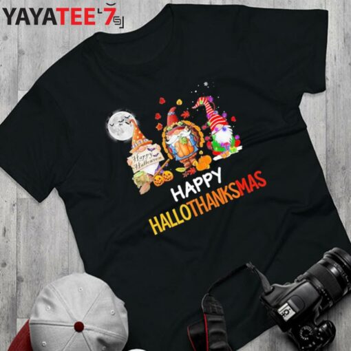 Happy Hallothanksmas Gnomes Halloween &amp Merry Christmas Happy Halloween 2022 T-Shirt