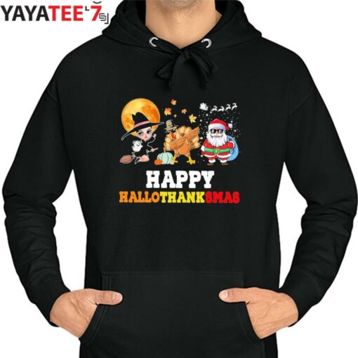 Happy Hallothanksmas Halloween Thanksgiving Christmas Squad Happy Halloween 2022 T-Shirt