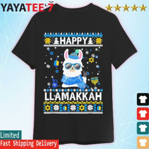 Happy Llamakkah Llama Ugly Hanukkah Ugly sweater