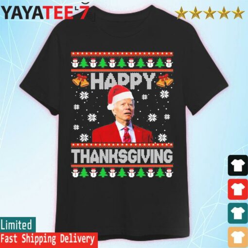 Happy Thanksgiving Funny Joe Biden Christmas 2022 Ugly Sweater