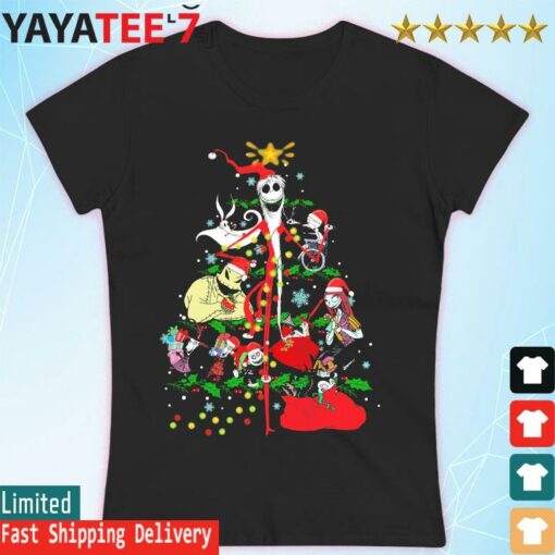 Jack Skellington and Friends Tree Merry Christmas light shirt