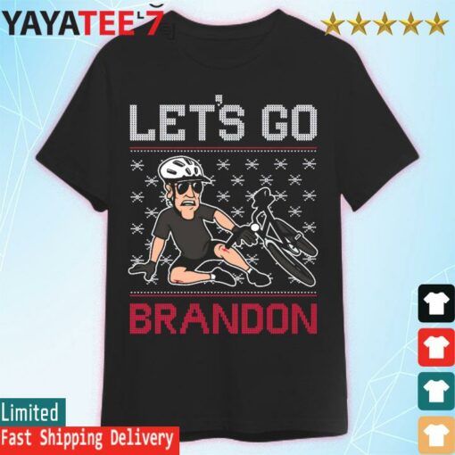 Joe Biden Falls Bike Let’s go Brandon Ugly Christmas shirt