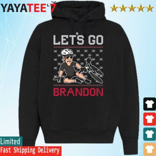 Joe Biden Falls Bike Let’s go Brandon Ugly Christmas shirt