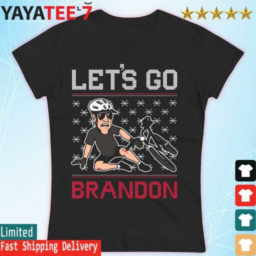 Joe Biden Falls Bike Let’s go Brandon Ugly Christmas shirt