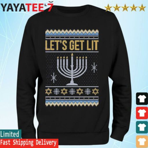 Let’s Get lit Eight Crazy Nights Ugly Sweater