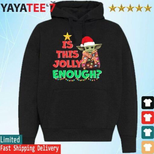 Merry Christmas Santa Baby Yoda light is this jolly enough sweatshirt