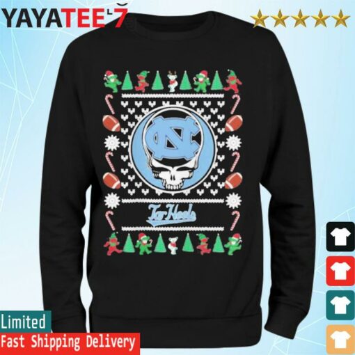 North Carolina Tar Heels Grateful Dead Ugly Christmas 2022 Shirt