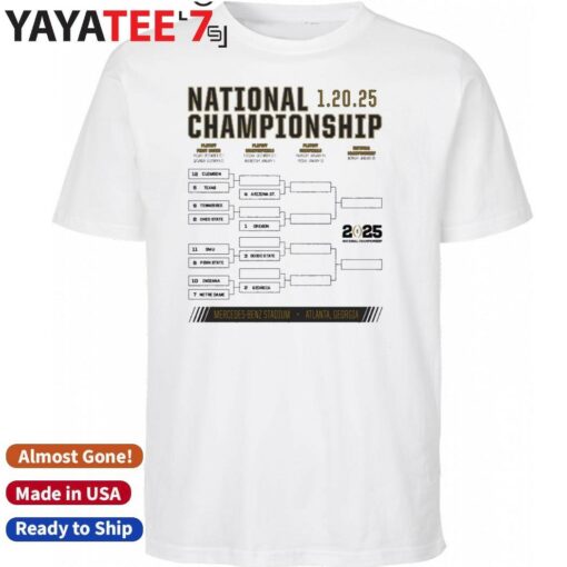 Official 2025 College Football Playoff National Championship Bracket shirt