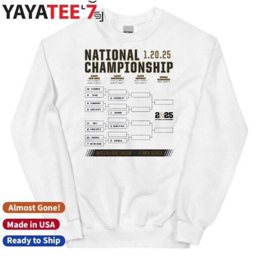 Official 2025 College Football Playoff National Championship Bracket shirt